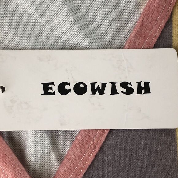 Ecowish Striped Button Down Top 3/4 Sleeves Medium NWT - Picture 4 of 9